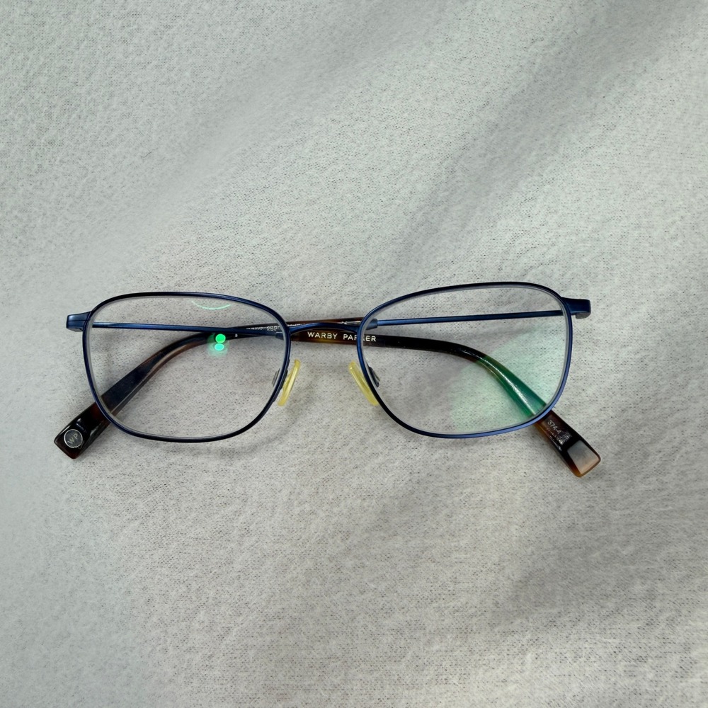 Warby Parker Albert 2550 Navy Blue Tortoise Rectangle Eyeglasses 51-17-145